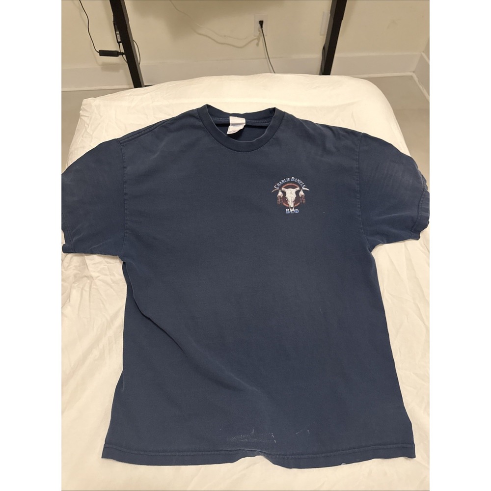 Vintage Men's XL Made In Usa MURINA Charlie Daniels Band Dark Blue Big Logo